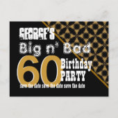 60e verjaardag Bewaar het datumpatroon Diagonaal V Aankondigingskaart (Voorkant)