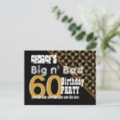 60e verjaardag Bewaar het datumpatroon Diagonaal V Aankondigingskaart (Staand voorkant)