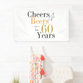 60e verjaardag bieren en proost minimaal feest spandoek (Insitu)