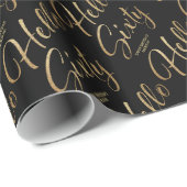 60e verjaardag Black en Gold Cadeaupapier (Rol Hoek)
