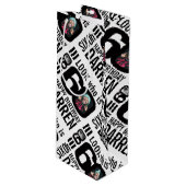 60e verjaardag Black Look 60 aangepaste foto naam Wijn Cadeautas (Voorkant Gekanteld)