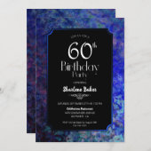 60e verjaardag Black met blauwe grens Kaart (Voorkant / Achterkant)