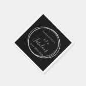 60e verjaardag Black Silver verjaardagsfeestje Servet (Hoek)