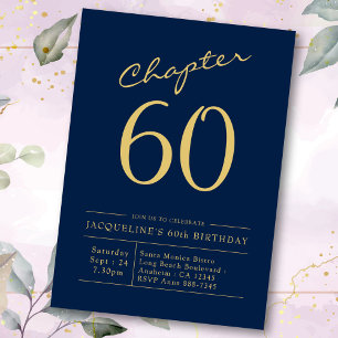 60e verjaardag Blauw Gold Hoofdstuk 60 Kaart