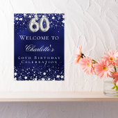 60e verjaardag blauwe zilveren sterren welkomstfee poster