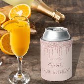 60e verjaardag bloedige roos gouden glitter druppe blikjeskoeler