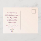 60e verjaardag Bloemen Modern 60 jaar feest Aankondigingskaart (Achterkant)