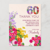 60e verjaardag Bloemen Modern 60 jaar feest Aankondigingskaart (Voorkant)