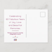60e verjaardag Bloemen Modern 60 jaar feest Aankondigingskaart (Achterkant)