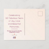 60e verjaardag Bloemen Modern 60 jaar feest Aankondigingskaart (Achterkant)