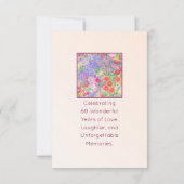 60e verjaardag Bloemen Modern 60 jaar feest Bedankkaart (Achterkant)