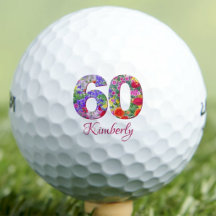 60e verjaardag bloemendesign unieke golfballen