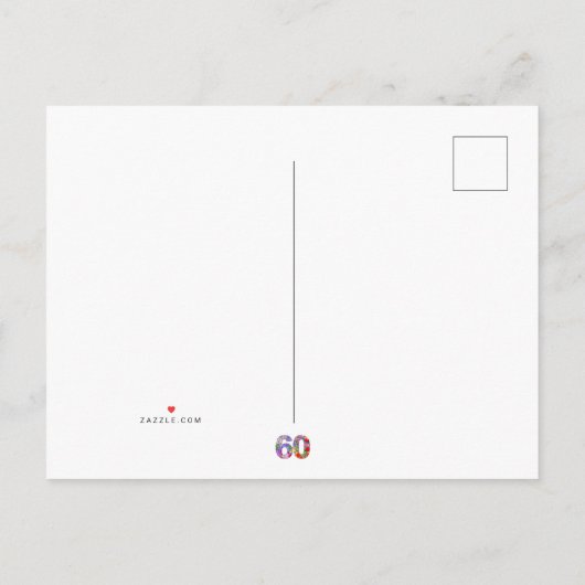 60e verjaardag bloemenmodern Save The Date briefka Aankondigingskaart (Achterkant)