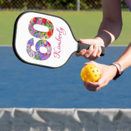 60e verjaardag bloemenontwerp pickleball paddle