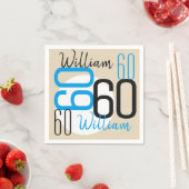 60e verjaardag Blue beige Servetten (Insitu)