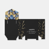 60e verjaardag Blue Glitter Balloons Favor Box Bedankdoosjes (Uitgevouwen)