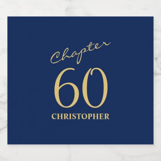 60e verjaardag Blue Gold Bier Etiket (Enkel label)