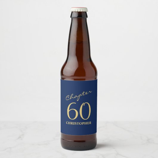 60e verjaardag Blue Gold Bier Etiket (Voorkant)