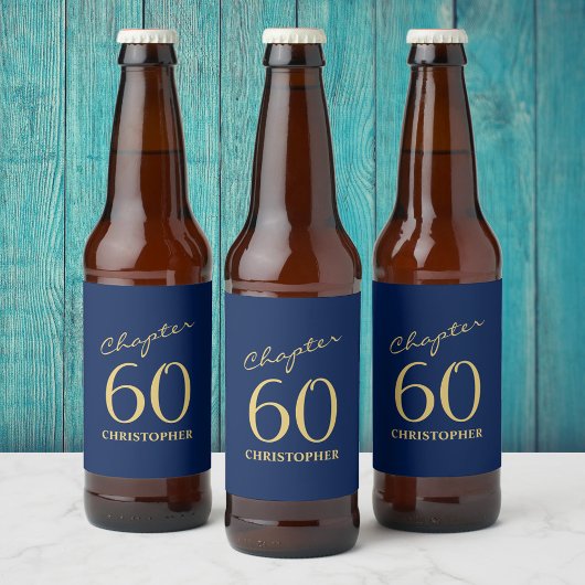 60e verjaardag Blue Gold Bier Etiket