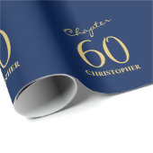 60e verjaardag Blue Gold Cadeaupapier (Rol Hoek)