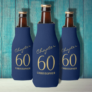 60e verjaardag Blue Gold Flesjeskoeler