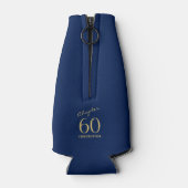 60e verjaardag Blue Gold Flesjeskoeler (Achterkant)