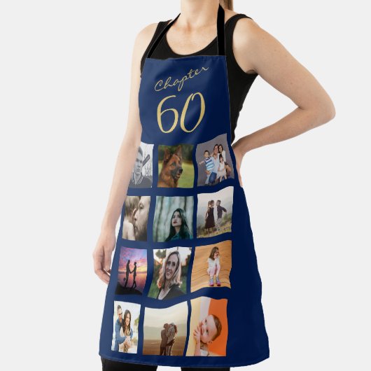 60e verjaardag Blue Gold Schort (Insitu)