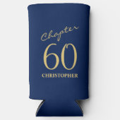 60e verjaardag Blue Gold Seltzer Blikjeskoeler (Voorkant)