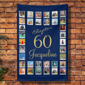 60e verjaardag Blue Gold Spandoek