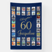 60e verjaardag Blue Gold Spandoek (Verticaal)