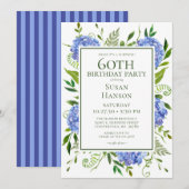 60e verjaardag Blue Hydrangeas Surprise Party Kaart (Voorkant / Achterkant)