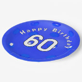 60e verjaardag Blue Pickleball Papieren Bordje (Gekanteld)