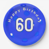 60e verjaardag Blue Pickleball Papieren Bordje (Voorkant)