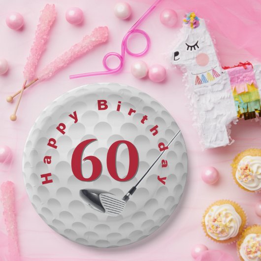 60e verjaardag Bord Golfbalpapier (Feest)