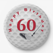 60e verjaardag Bord Golfbalpapier (Voorkant)