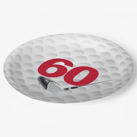 60e verjaardag Bord Golfbalpapier (Gekanteld)