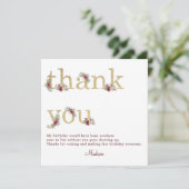 60e verjaardag Bourgogne Floral Bedankkaart (Staand voorkant)