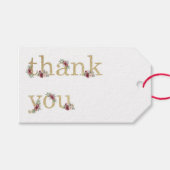 60e verjaardag Bourgogne Gold Floral gepersonalise Cadeaulabel (Voorkant (Horizontaal))