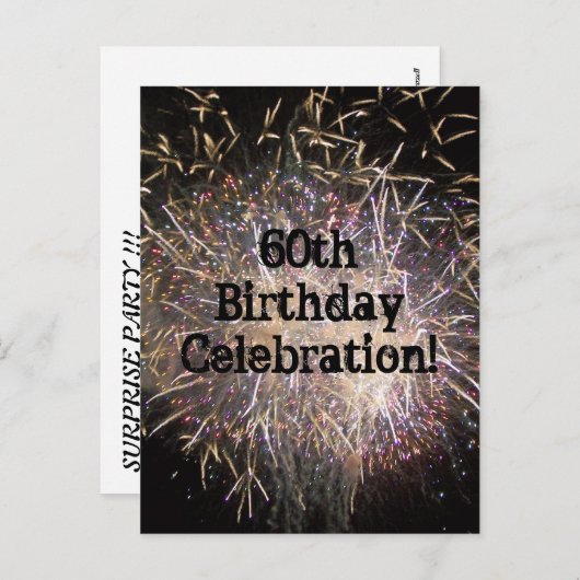 60e verjaardag Briefkaart (Voorkant / Achterkant)