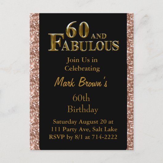 60e verjaardag  briefkaart (Voorkant)