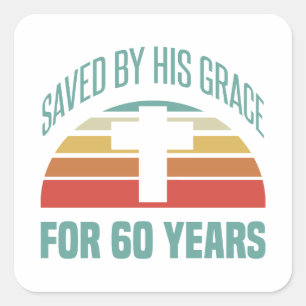 60e verjaardag cadeau voor christenen vierkante sticker