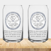 60e Verjaardag Cadeau voor man, vader, zoon, hem, Blikvorm Glas