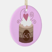 60e verjaardag cadeauideeën voor haar keramisch ornament (Rechts)