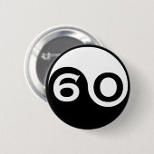 60e verjaardag cadeautjes ronde button 5,7 cm (Voorkant /achterkant)