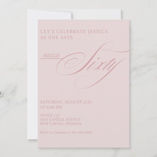 60e verjaardag Calligrafie Modern Eerlijk Kaart (Voorkant)