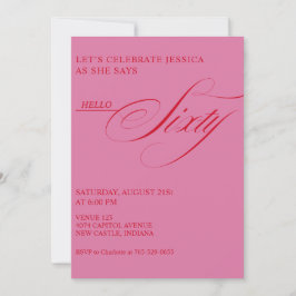 60e verjaardag Calligrafie Modern Elegant Kaart