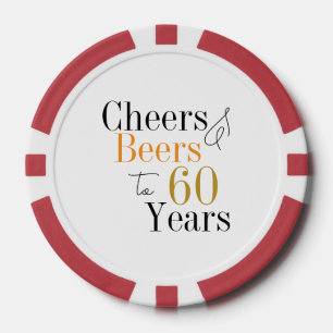 60e verjaardag Cheers Beers Party Poker Chips