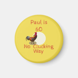 60e verjaardag Chicken of Rooster Magneet