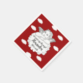 60e verjaardag Christelijk Angel in wolken rood Servet (Hoek)