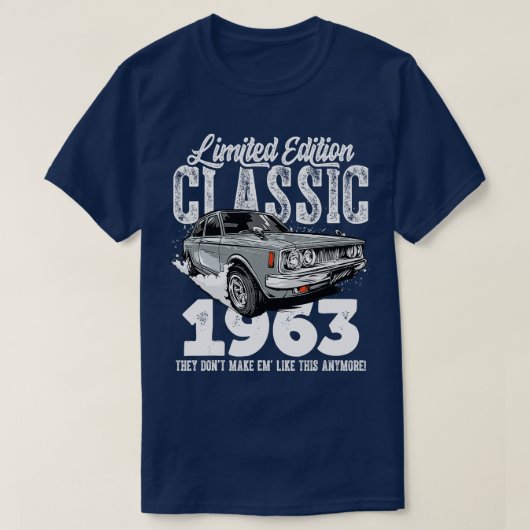 60e verjaardag  Classic Car 1963 Bday 60 yea T-shirt (Design voorkant)